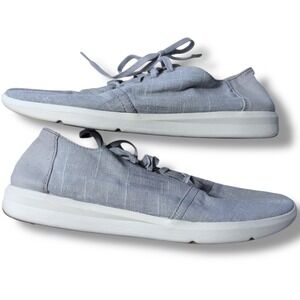 EUC TOMS Men's Size 13 Casual Lace Up Sneakers Light Gray Canvas Low Top Shoes